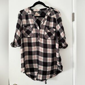 Torrid Women’s Black and Red Plaid Shirt